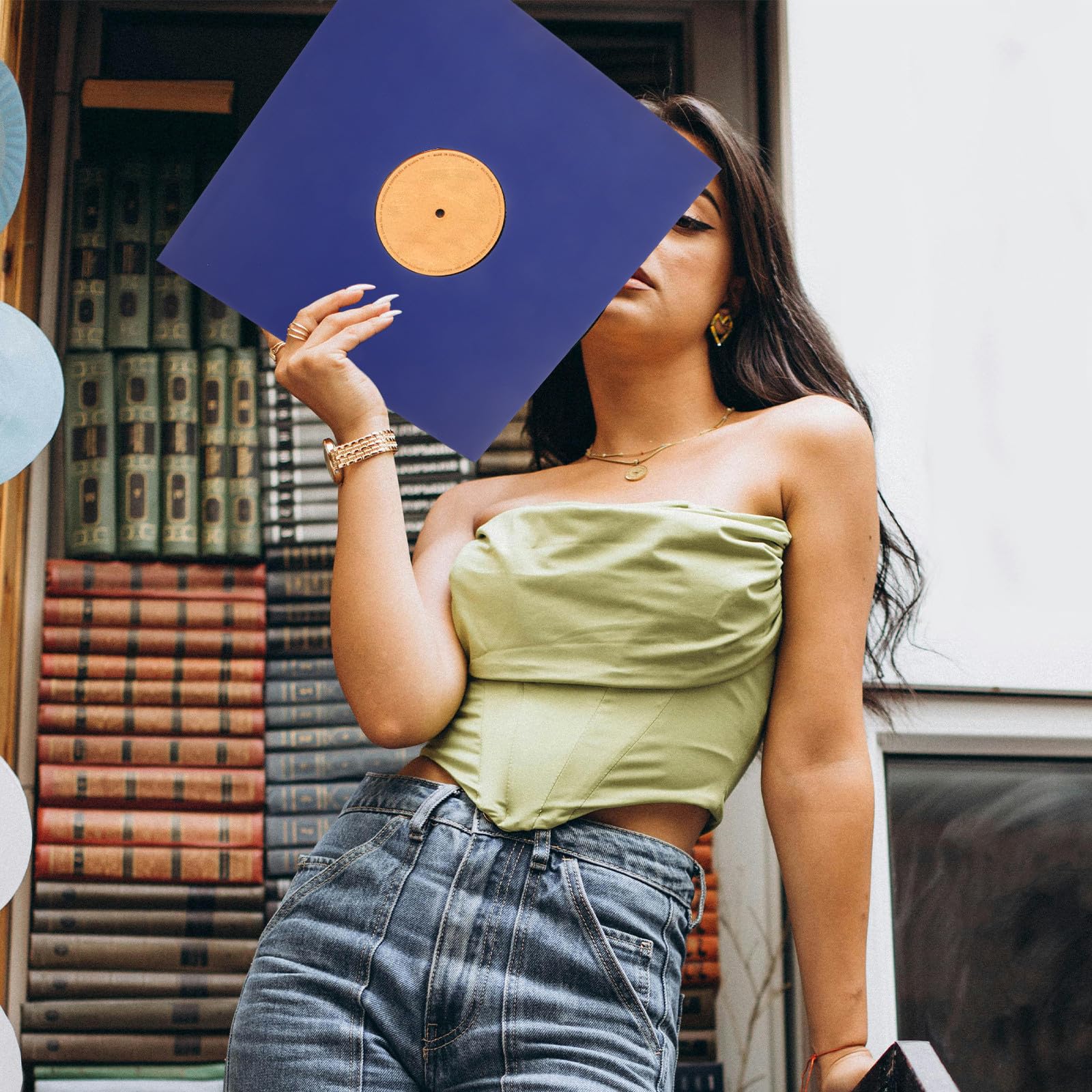 FRCOLOR Custodie Protettive per Dischi in Vinile 12 Pollici Kraft 10 Pezzi Fori per Conservazione
