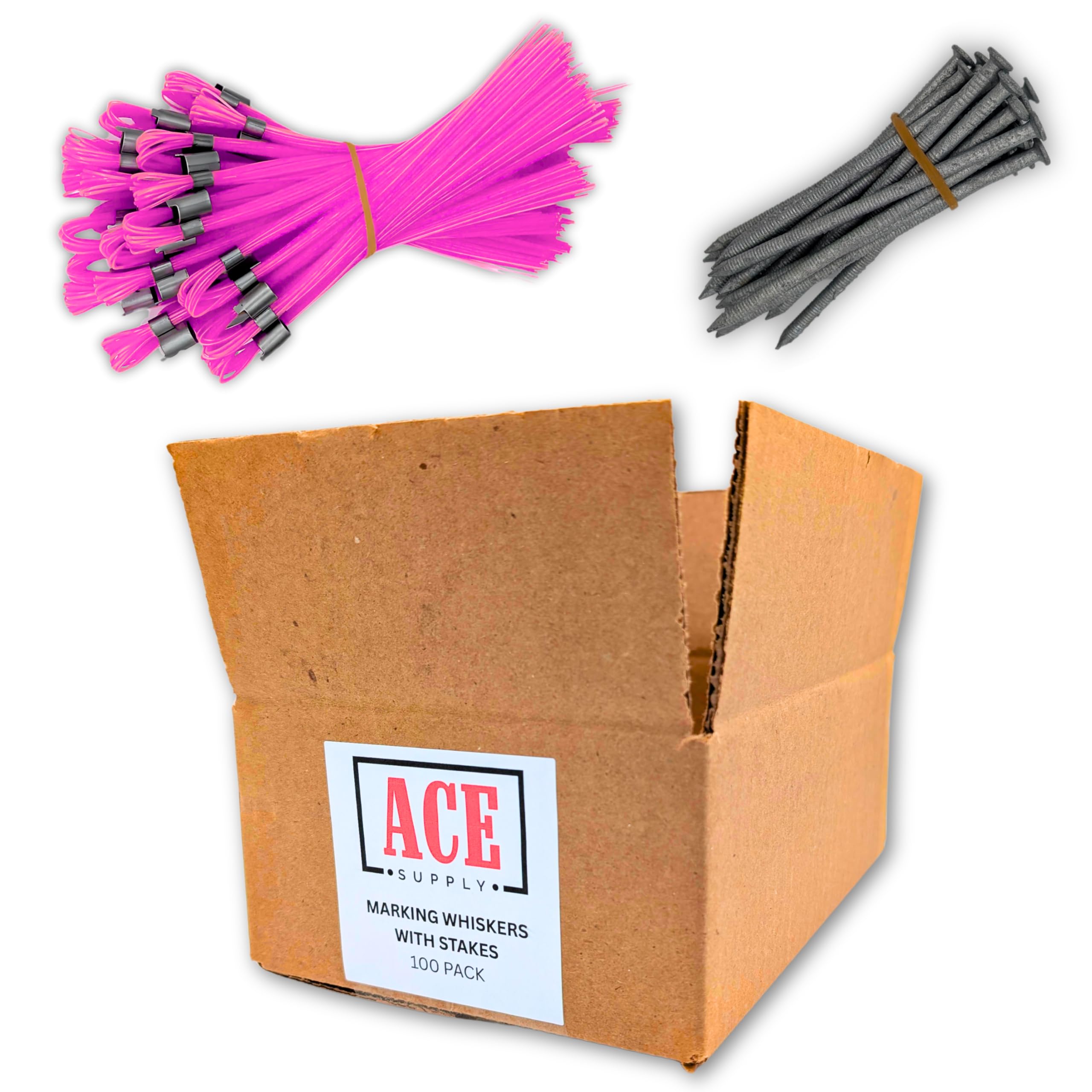 Orange Marking Whiskers With Stakes - 25 Pack - Durable Marking Whisker Set - Use Survey Whiskers As Ground Markers, Construction Markers, Or Trail Markers — Amazon image 15