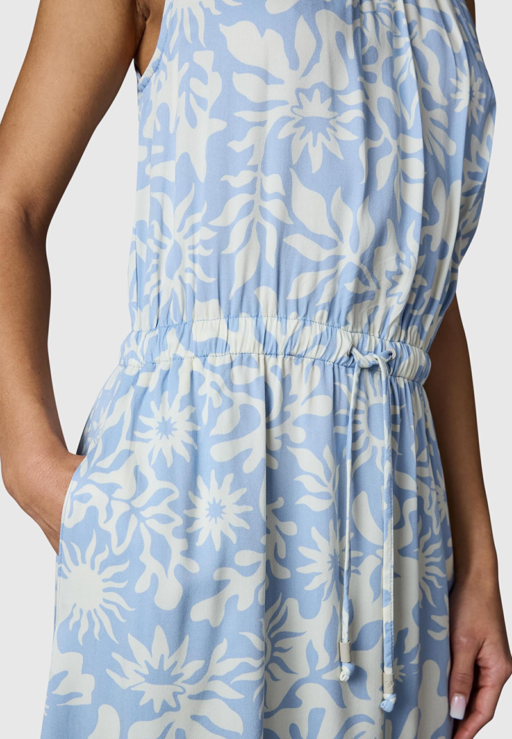 Ragwear Damen ärmelloses Sommerkleid leichtes Neckholder-Minikleid Strandkleid mit Schnürung an der Taille Sanai Print YOUMODO XS-XXL