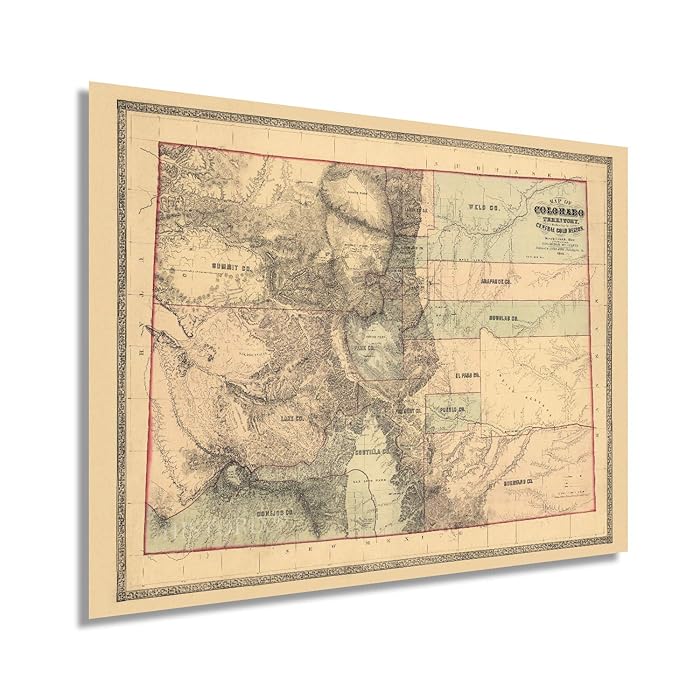Buy HISTORIX Vintage 1862 Colorado Territory Map 18x24 Inch Vintage