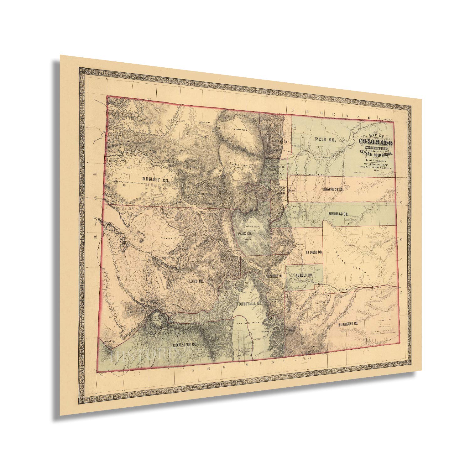 Buy HISTORIX Vintage 1862 Colorado Territory 18x24 Inch Vintage of