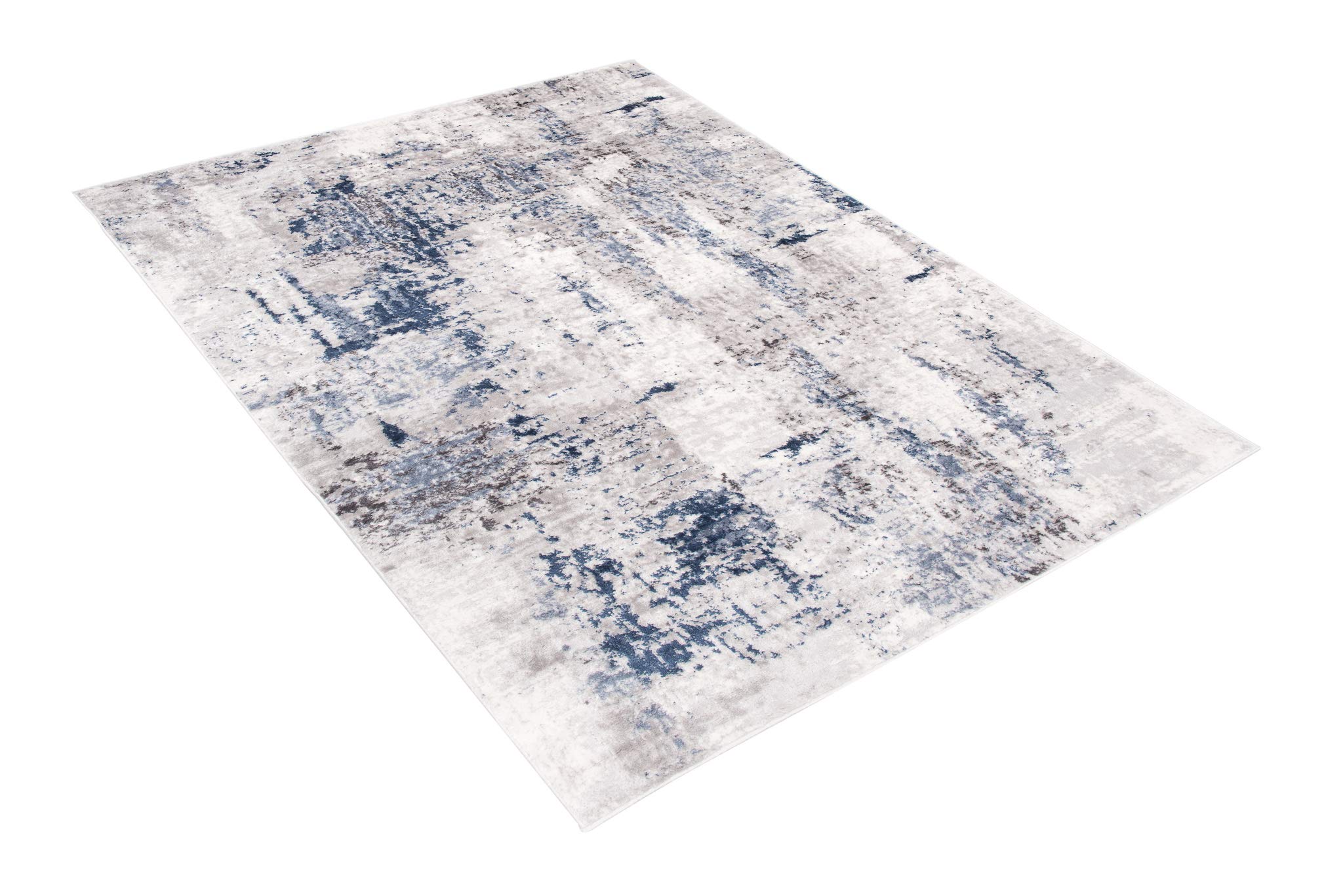 Tapiso Sky dywan z krótkim włosiem, nowoczesny, beżowy, niebieski, szary, w stylu vintage, nakrapiany, wzór 3D, Öko-Tex, 180 x 250 cm