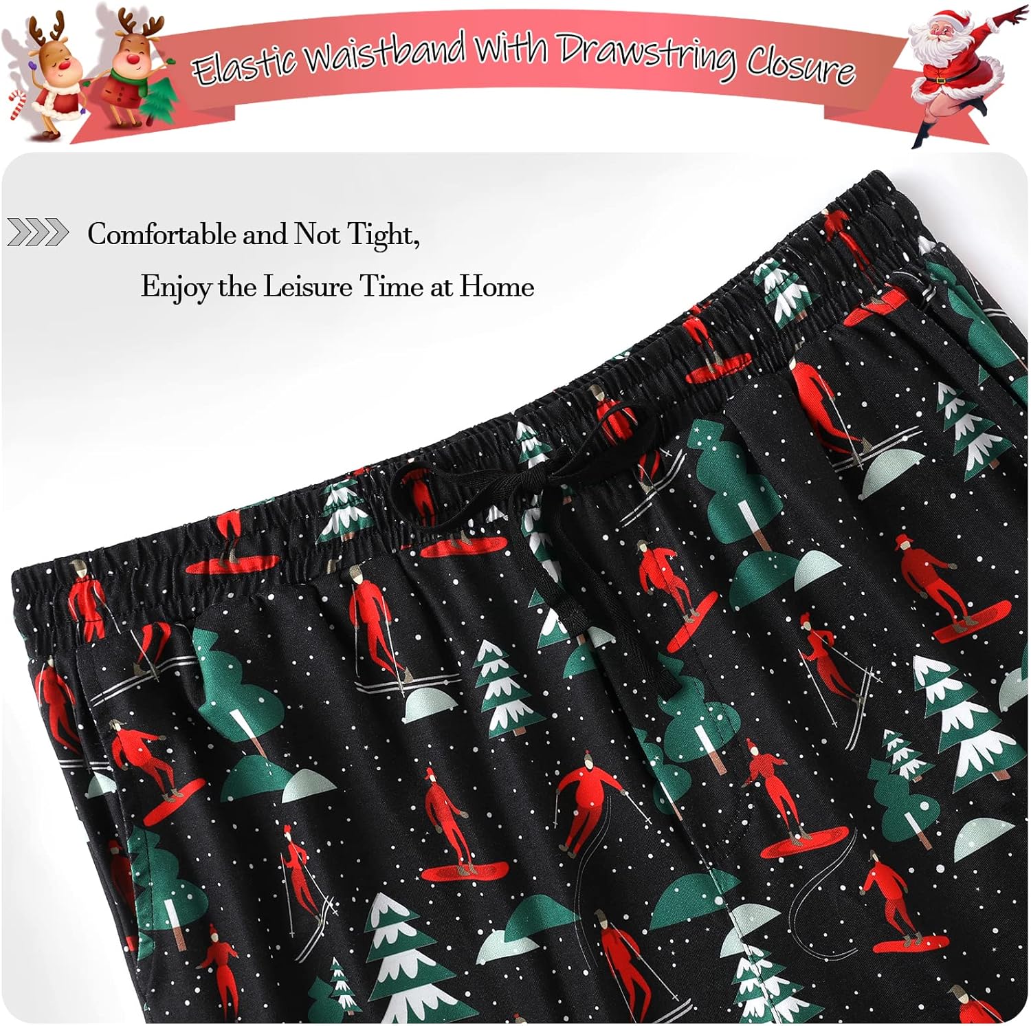 MERIABNY Mens Christmas Pajama Pants Holiday Pajamas for Lounging Sleeping Party - Image 3