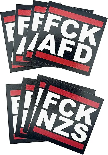100 Stück FCK AFD & NZS Antifa Sticker Set - Politische Aufkleber 5x5cm