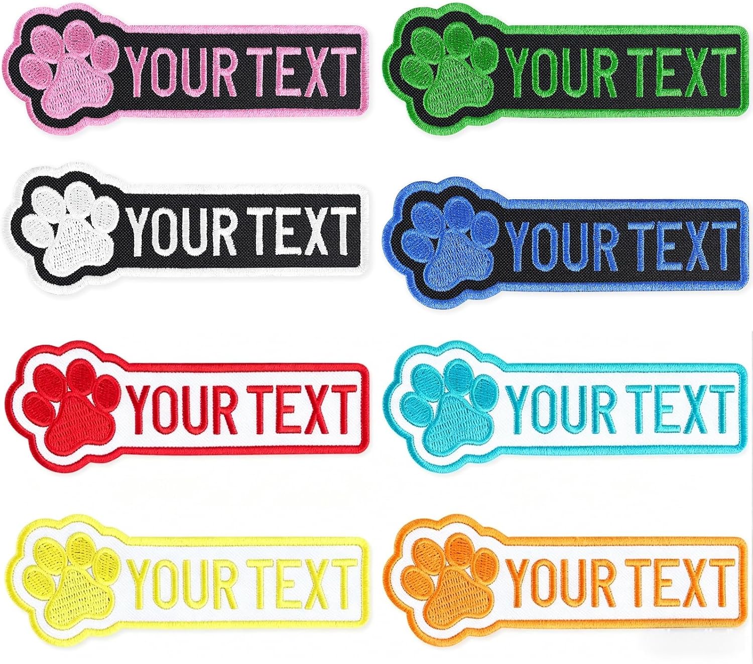 2 Pcs Custom Name Patch, Personalized Embroidered Dog Patches for Harness