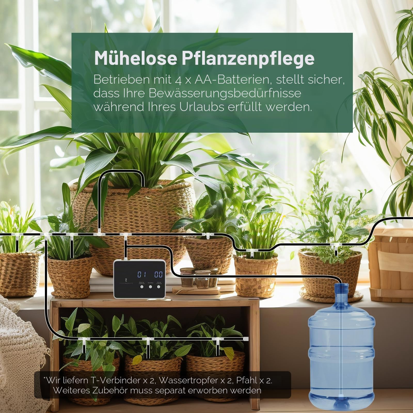 THIRDREALITY Zigbee Smart Watering Kit Pro für Topfpflanzen, Zimmerpflanzenbewässerungssystem, Hub benötigt, kompatibel mit Echo-Geräten mit eingebautem Zigbee-Hub, Home Assistant, SmartThings