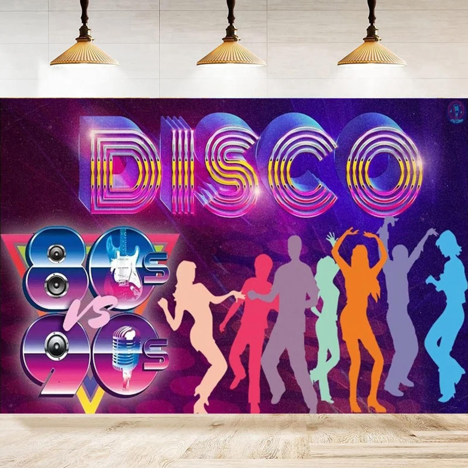 Tło fotograficzne Powrót do lat 60. 70. 80. 90. Let's Boogie Disco Dancing Night Tło Happy Birthday Party Banner
