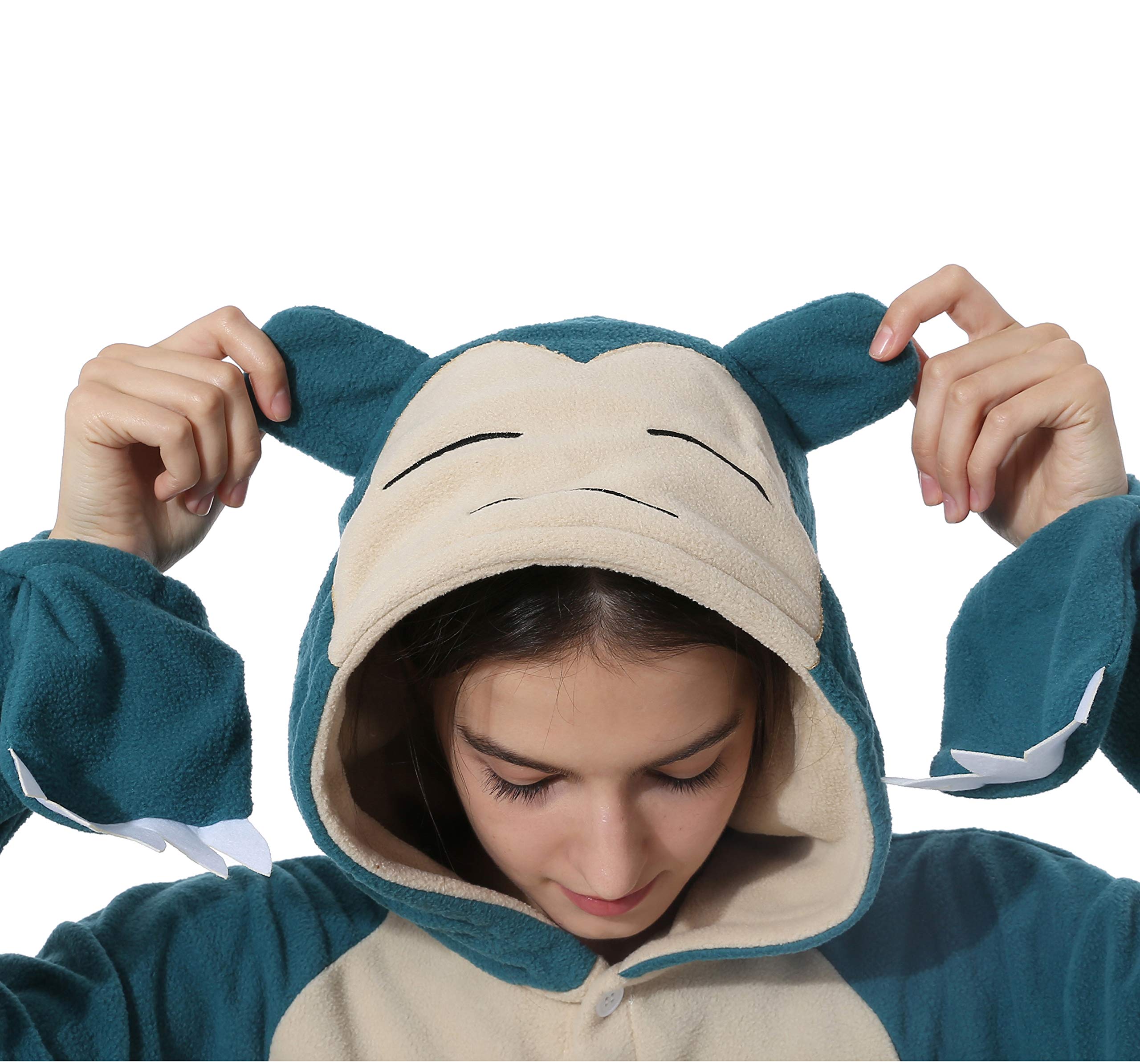 Adult Snorlax Onesies Pajamas Cosplay Animal Homewear Sleepwear Jumpsuit Costume Women Men