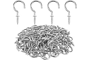 Powlankou 120pk 1inch Nickel-Plated Screw-In Ceiling Hooks