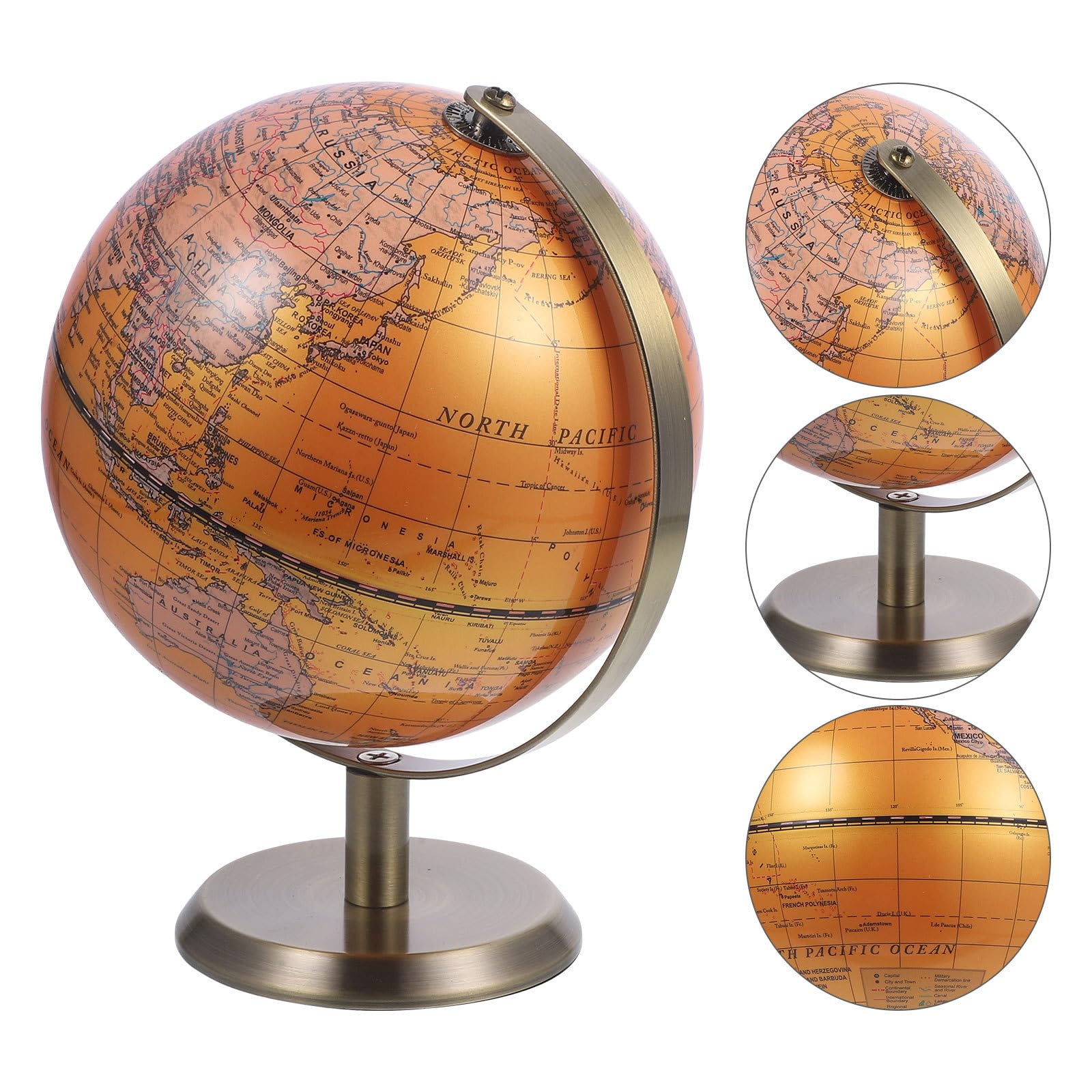 Globo Terráqueo Giratorio Decorativo para Hogar y Aula, ABS Aleación