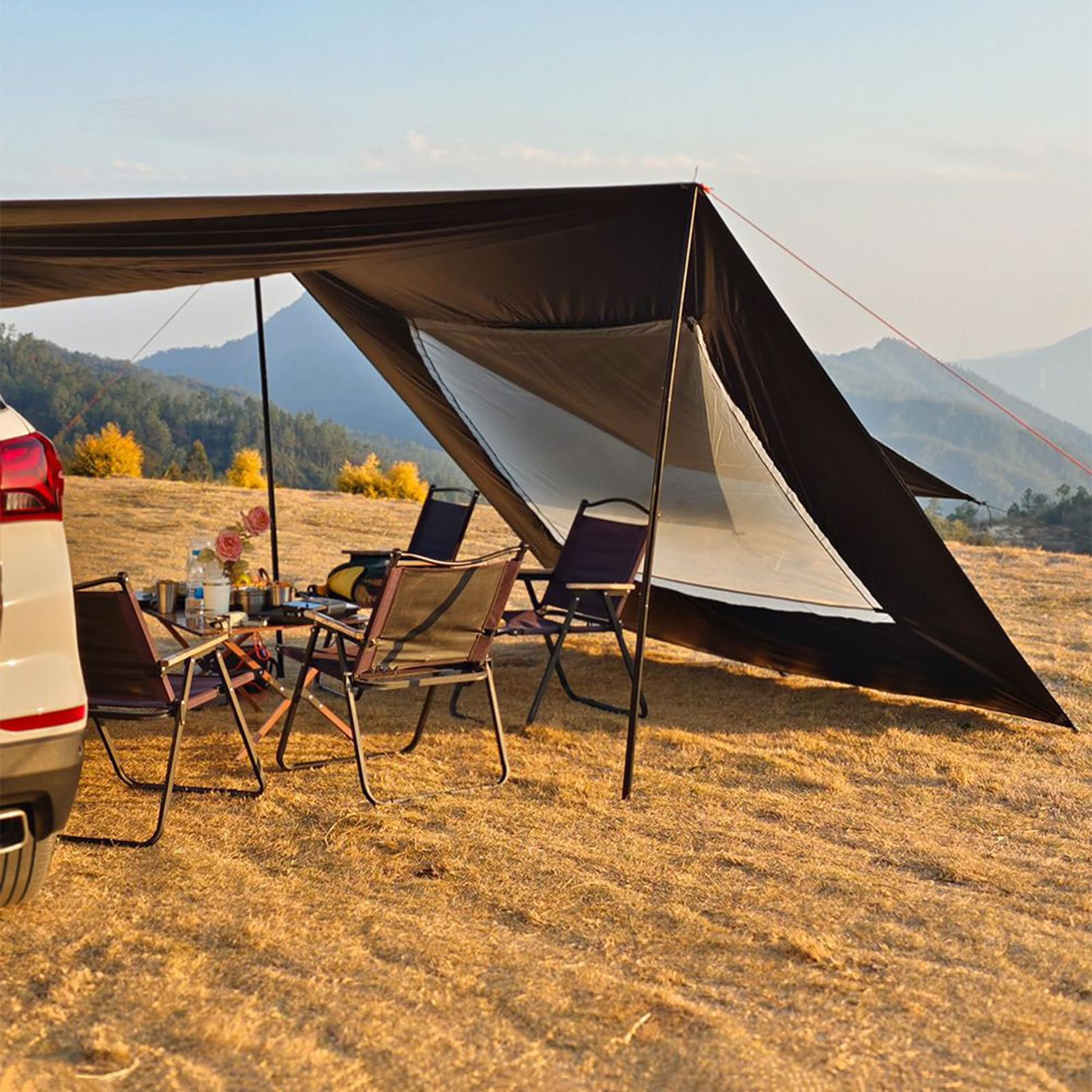 per Auto | Tettoia Auto per Famiglia e Attività All’aperto | Parasole Ripiegabile con Schermo UV per Campeggio Picnic Spiaggia e Parcheggio