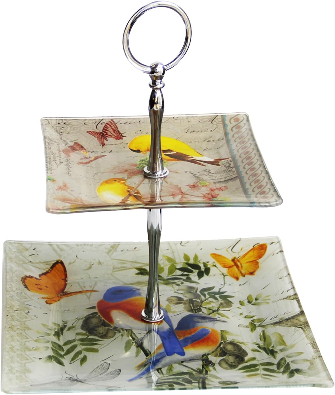 Notions by Jay Bluebird and Goldfinch 2-Tier Serving Platter