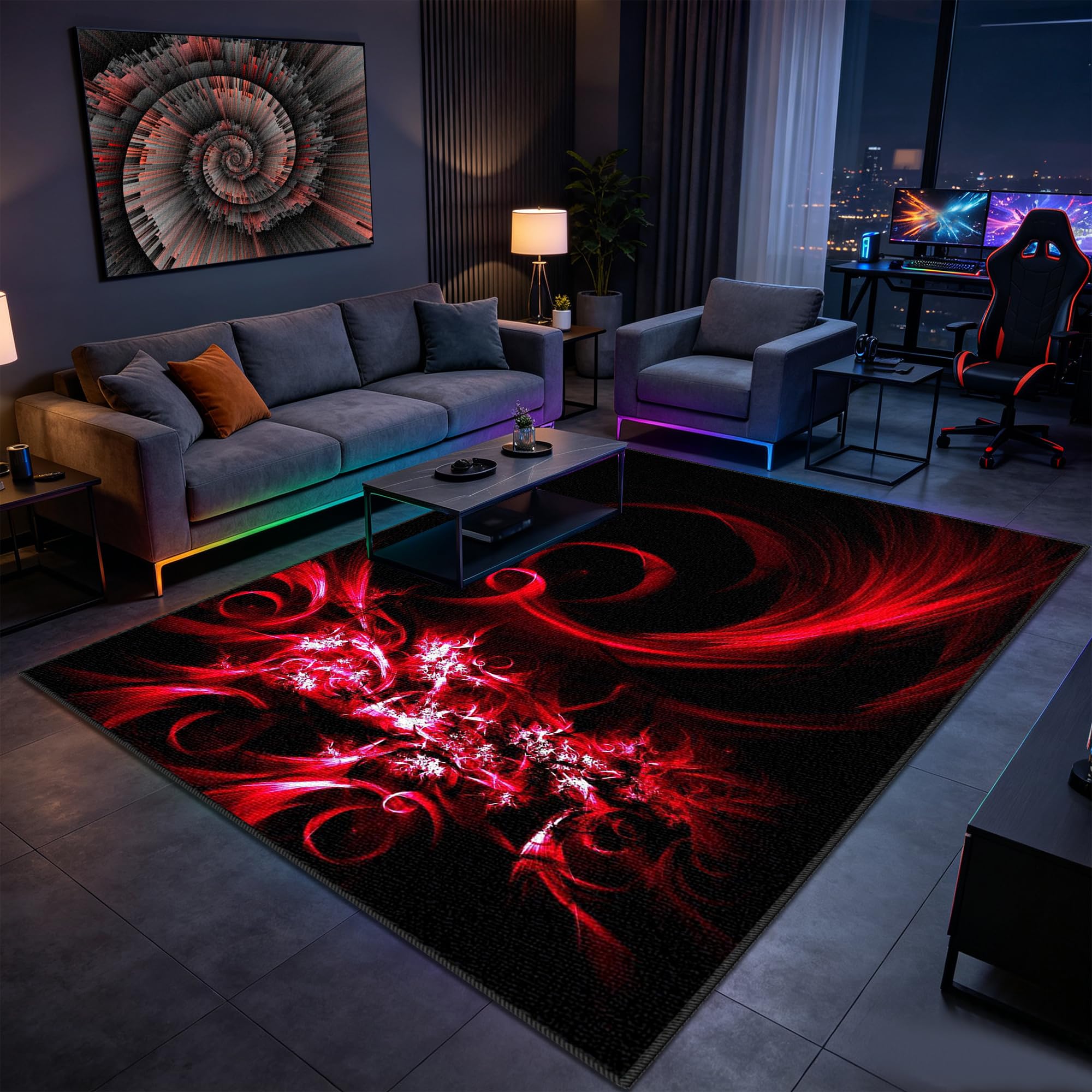 Tapis sol gaming chambre 60x90cm doux poil court salon