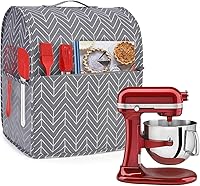 Vista 11 de Yarwo Funda para batidora de pie compatible con batidora KitchenAid de 6-8 cuartos, cubierta protectora contra el polvo con asa superior y bolsillos