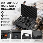 Hard Case for DJI RS 5 Combo, Waterproof & Impact-Resistant Travel Carrying Case for DJI RS 5 Gimbal Stabilizer and Accessories