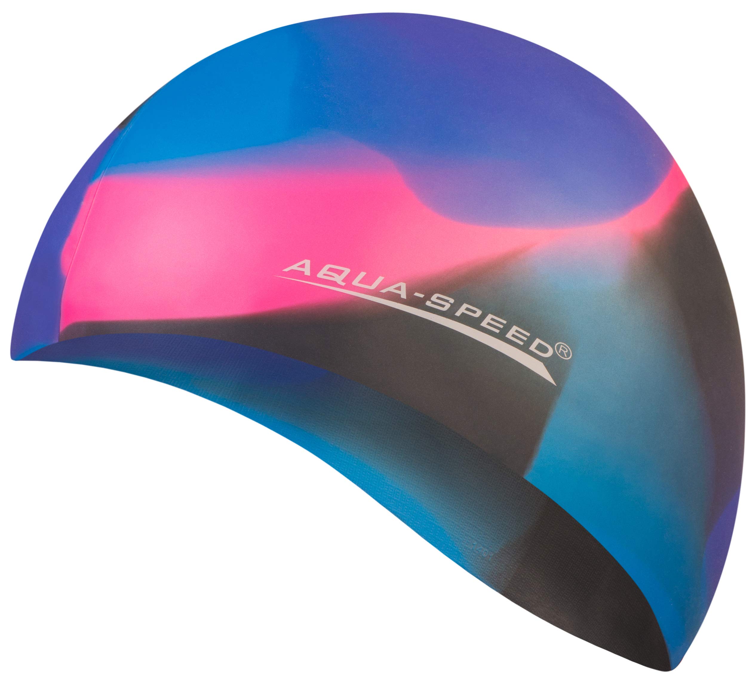 Aqua Speed BUNT Colourful swim cap + microfibre towel | adult | child | swimming cap | silicone | tearproof | waterproof | 04. colourful / 80 โ image 1