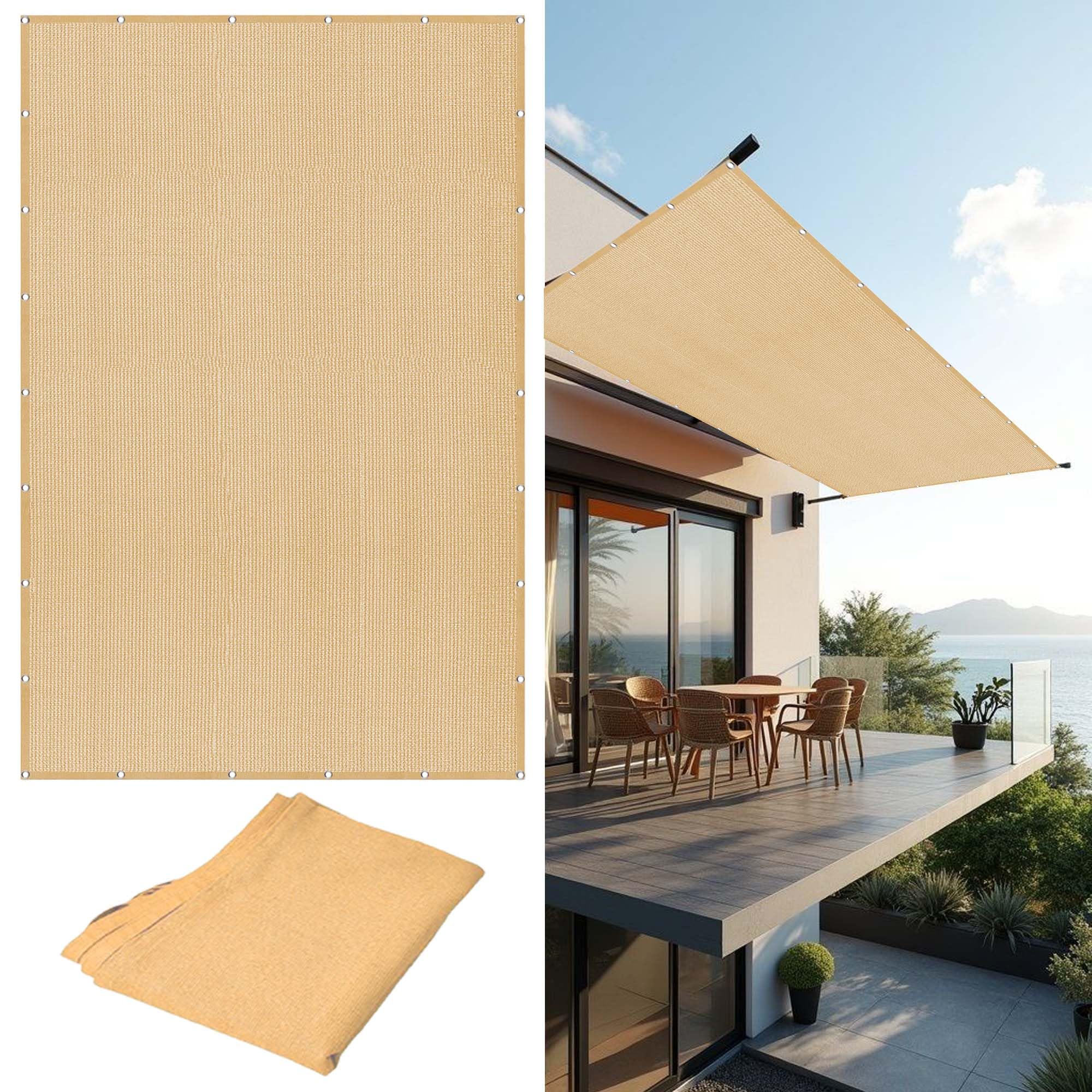 Toile rectangulaire coupe vent avec oeillets pour protection extérieure
