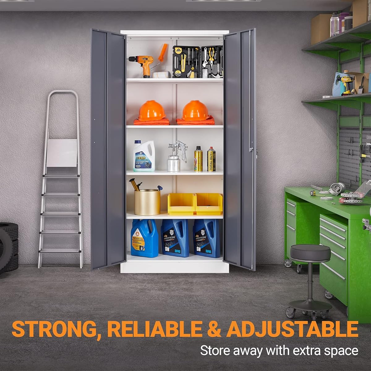 25/mo Finance Yizosh Metal Garage Storage with 2 Doors and 4