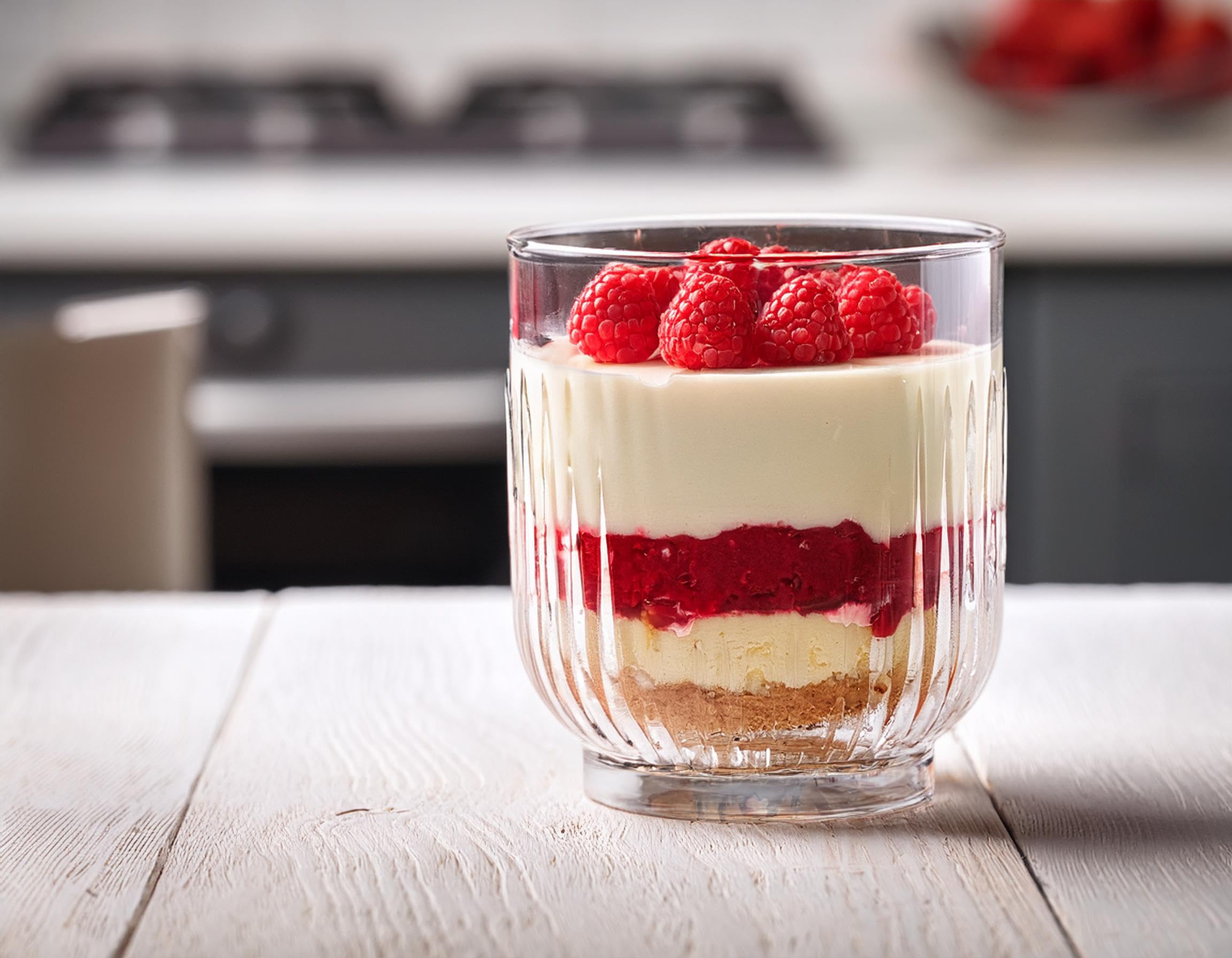 Glasmark KROSNO 1992 Tazze Da Dessert 6 Pezzi In Vetro Trasparente Coppe Da Gelato Striati 290 ml