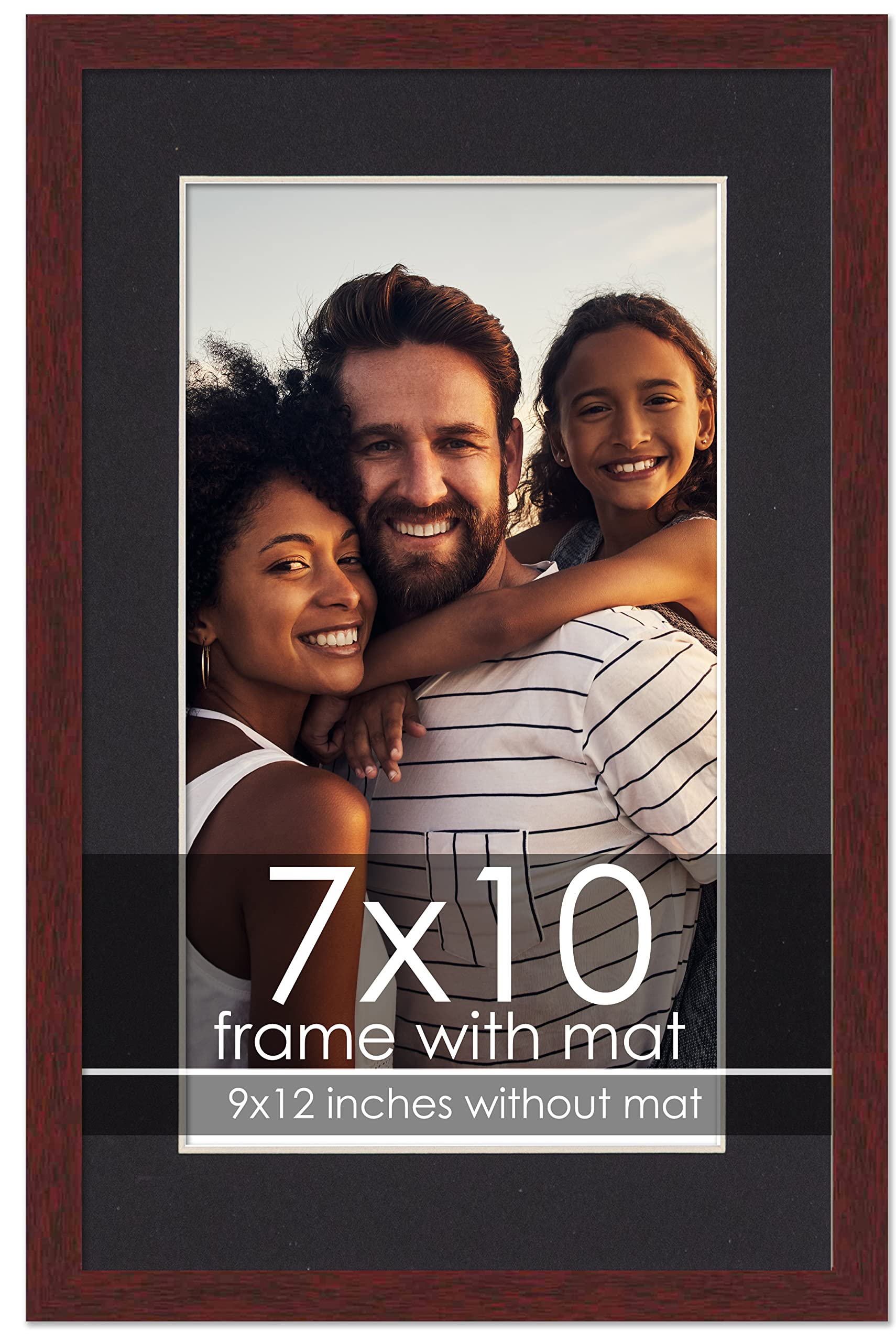 Amazon.com - 7x10 Frame with Mat - Brown 9x12 Frame Wood Made to