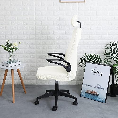 Miniatura 7 de FORCHEER Juego de fundas ergonómicas para sillas de oficina con funda para reposacabezas, repelente al agua, para silla ejecutiva de oficina, color