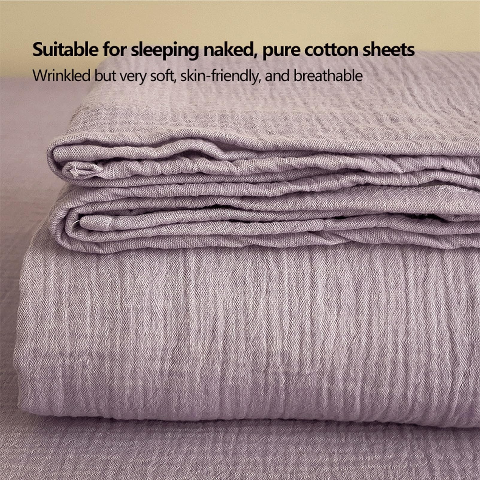 Sabana encimera Cama 90cm a 200cm 160x230cm a 250x270cm de Gasa Arrugada de algodón Clase A sábana Plana súper Suaves Transpirable(Pink,160x230cm+48x74cm x2)
