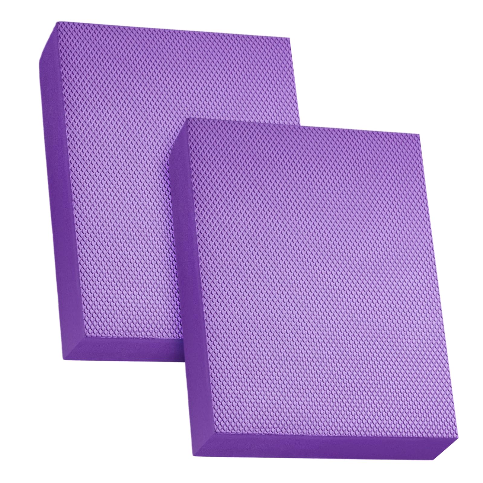 SUNNYNEST Foam Balance Pad Stability Training Cushion Non Slip Sweat Resistant Extra Thick TPE Exercise Mat for Physical Therapy Core Strength Sensory Integration Home Gym (Purple 2PCS, 20x30x5cm)