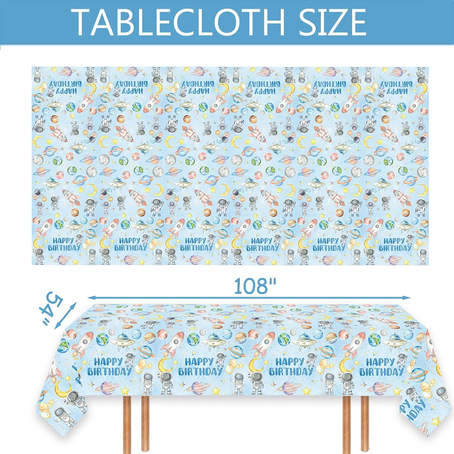 124pcs Two the Moon Birthday Party Supplies - Outer Space Two Party Plates Napkins Cups Forks Tablecloths Space Astronaut Banner Hanging Swirls for Boys 2nd Birthday Decorations(20 Guests)