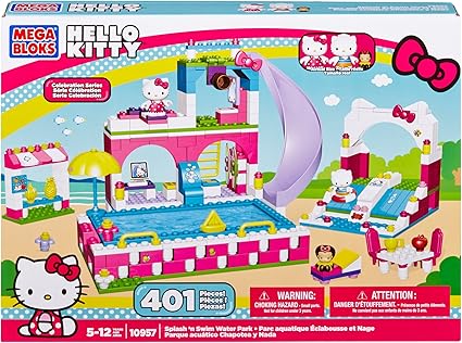 amazon com mega bloks hello kitty splash n swim water park toys games