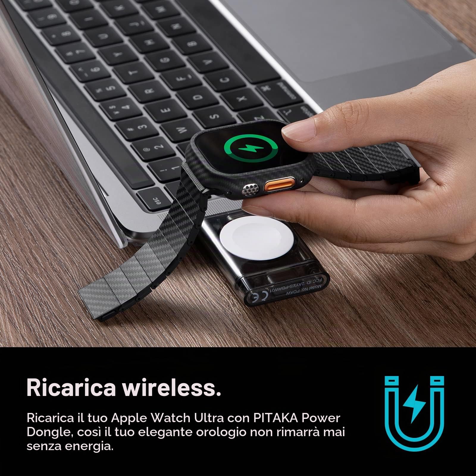 pitaka Custodia Protettiva per Apple Watch Ultra 2/Ultra (49mm) Ultra Sottile e Leggera, con Protezione Completa in Fibra Aramidica 600D, Resistente e Antigraffio, Minimalismo[Air Case] Nero