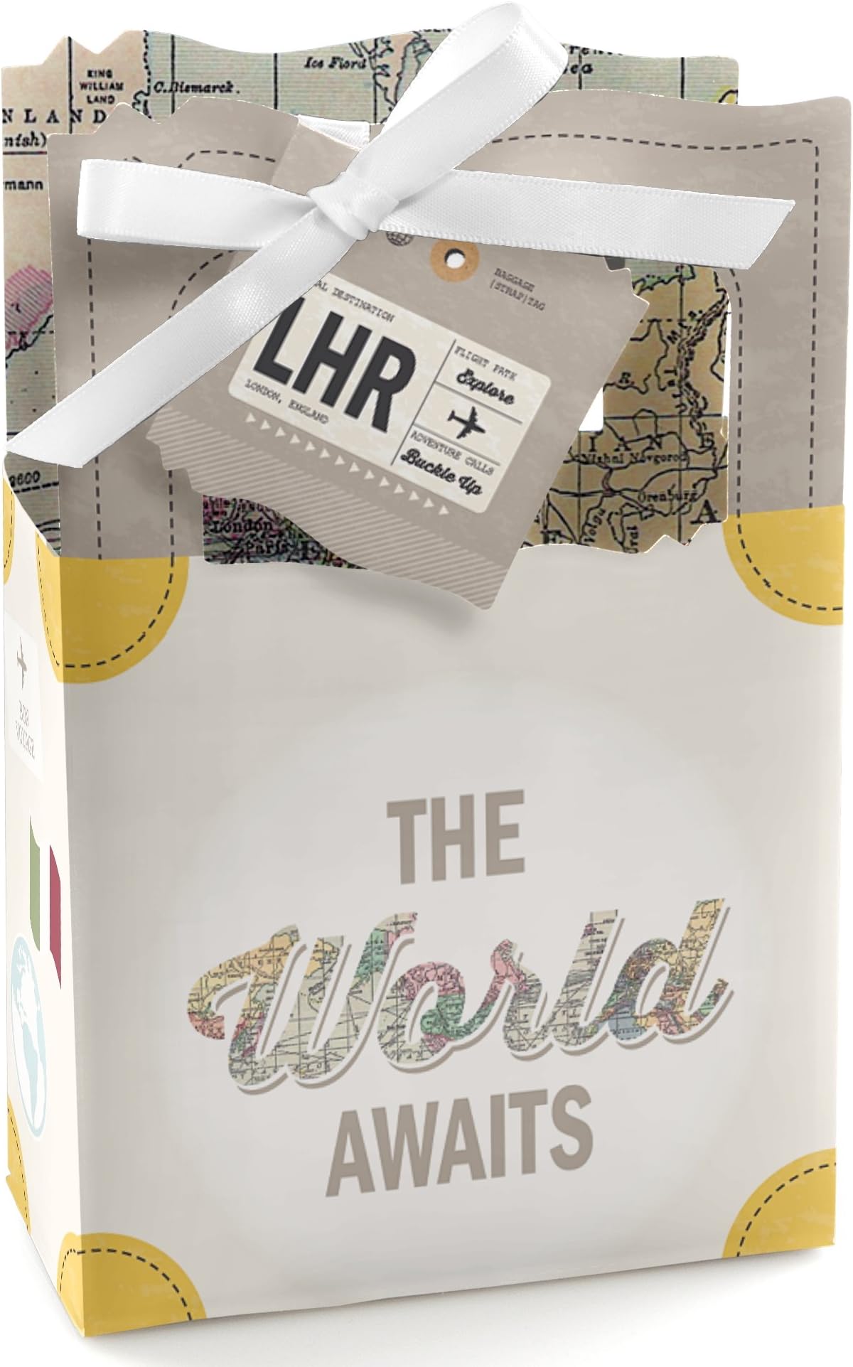Big Dot of Happiness World Awaits - Travel Themed Party Favor Boxes Set 12