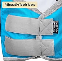 Vista 75 de Harrison Howard Máscara de mosca de caballo luminosa profesional estándar con orejas, protección UV, para caballos, azul y plateado, mazorca mediana