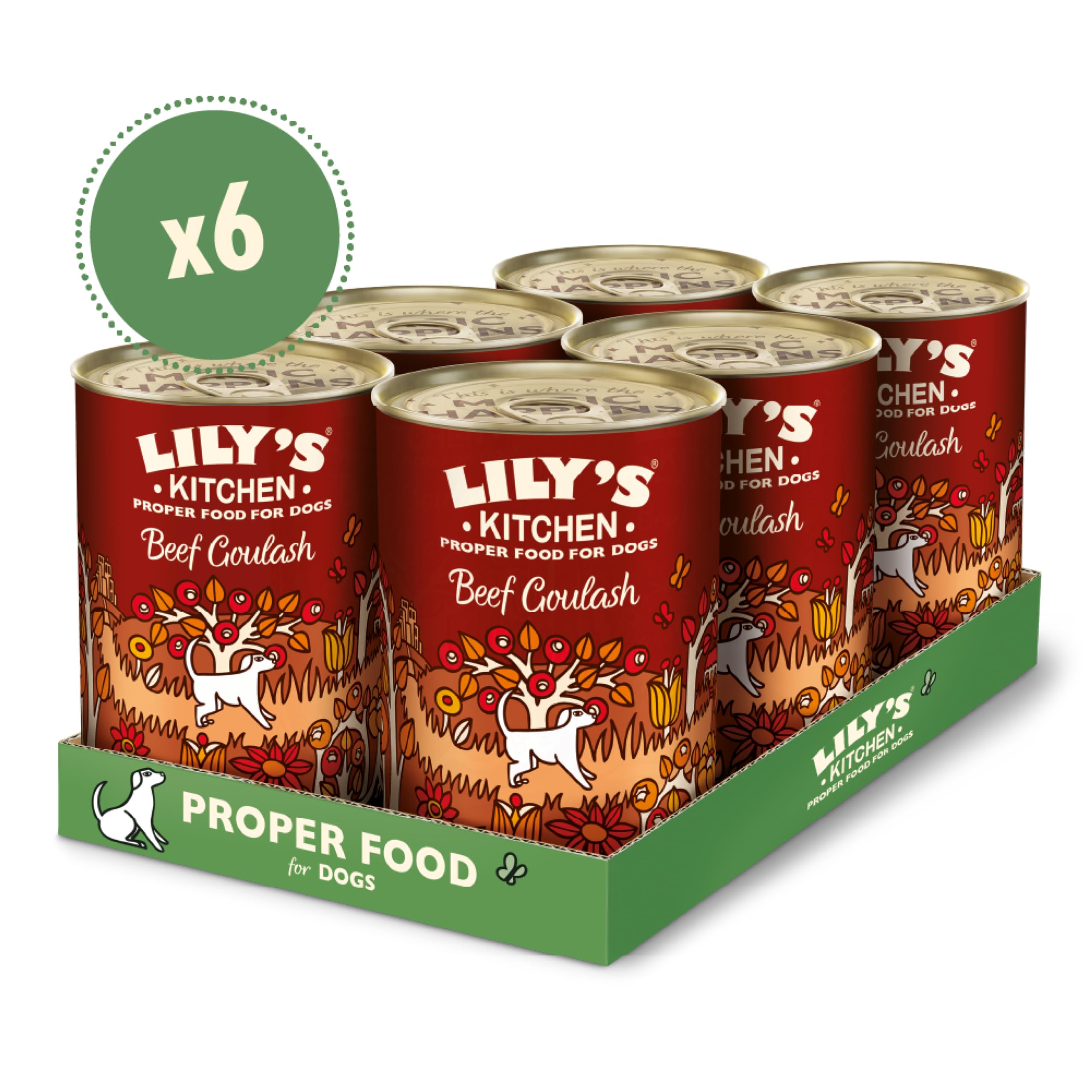 Lily's Kitchen Prodotto con ingredienti naturali Cibo umido per cani adulti Gulasch di manzo 6 x 400 g