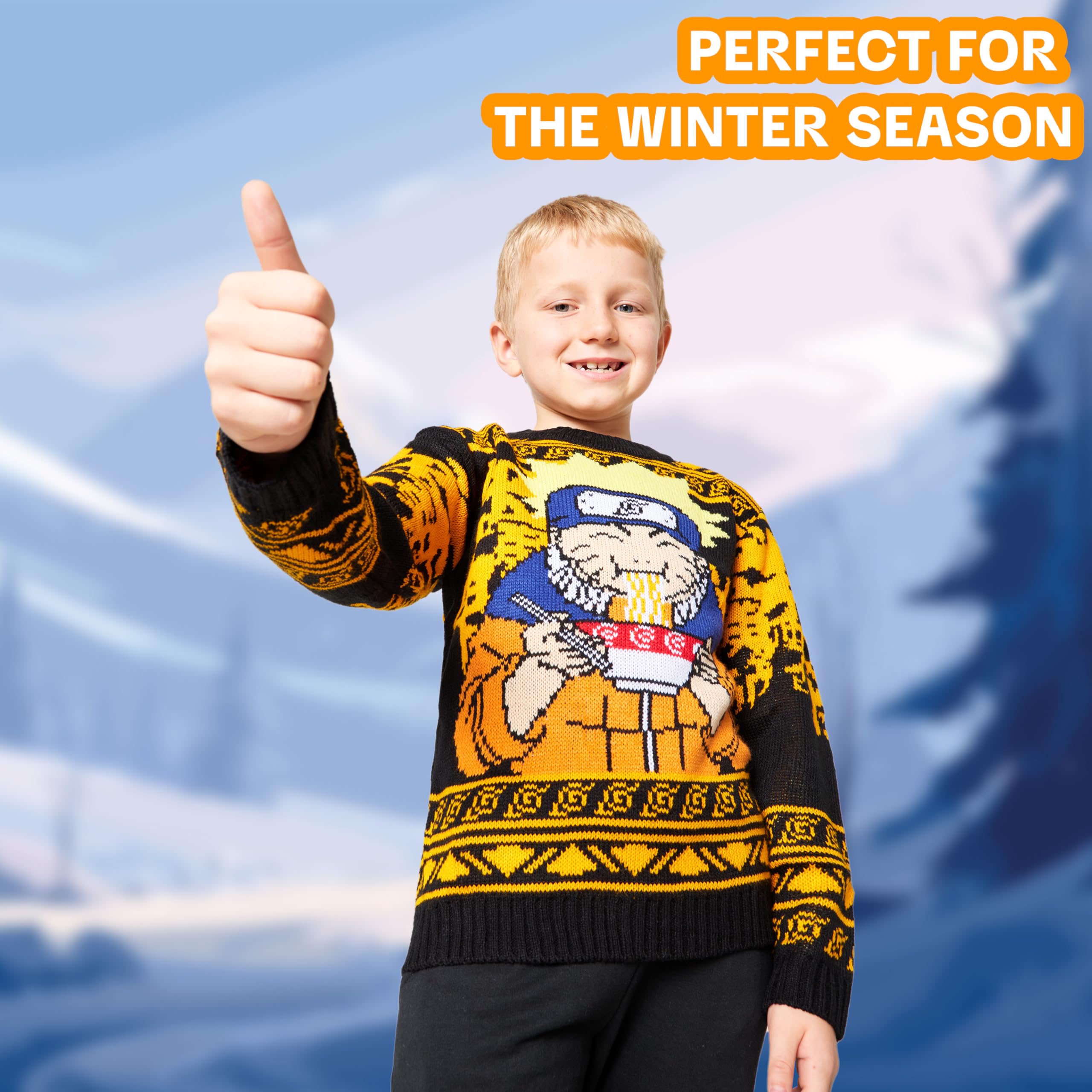 NARUTO Jersey Navideño Niños Anime Suéter Oficial Tallas 9-16 Años Regalos Sudadera Niño