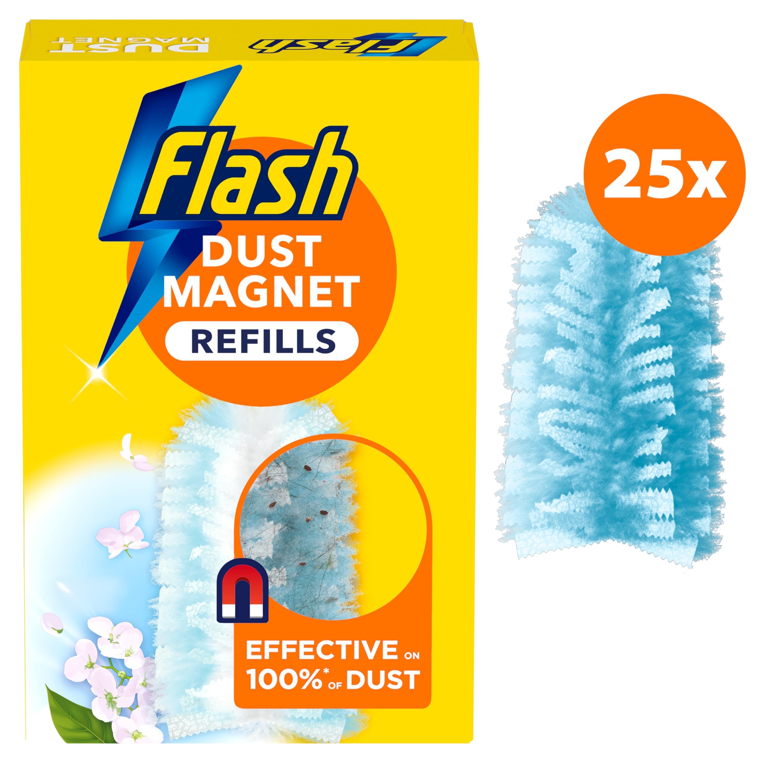 Flash Dust Magnet Duster Refills 5ctx5, with A Febreze Scent, Traps & Locks Up Dust