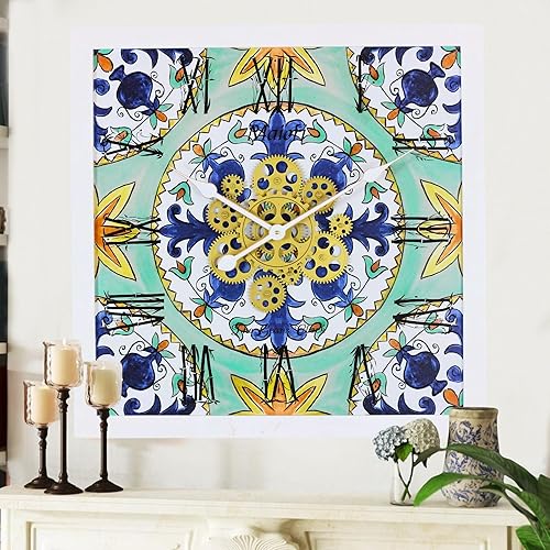 Vista 258 de The Gears - Reloj de pared con engranajes móviles (Vietri, redondo de 36 pulgadas)