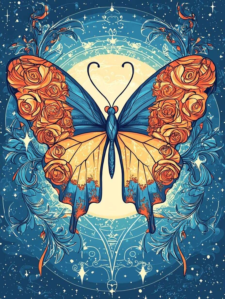 WEISHIWE Motyl pod księżycem farba po numerach dla dorosłych 71 x 80 cm v