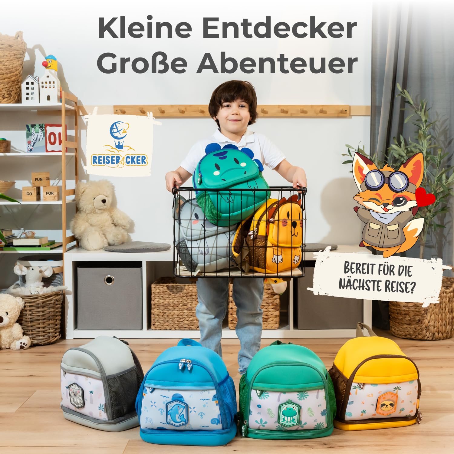REISERACKER Plecak do przedszkola Safe Adventure od 1 roku – plecak do przedszkola dla dziewcząt i chłopców – plecak dziecięcy do przedszkola i przedszkola