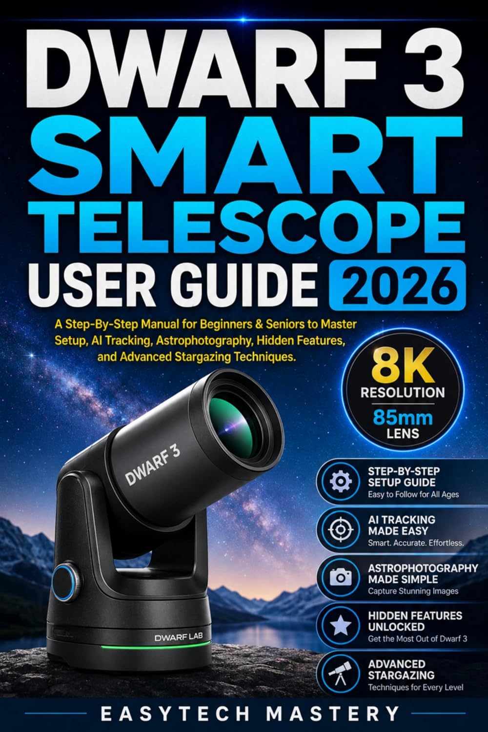 Dwarf 3 Smart Telescope User Guide 2026: A Step-By-Step Manual for Beginners & Seniors to Master Setup, AI Tracking, Astrophotography, Hidden Features, and Advanced Stargazing Techniques