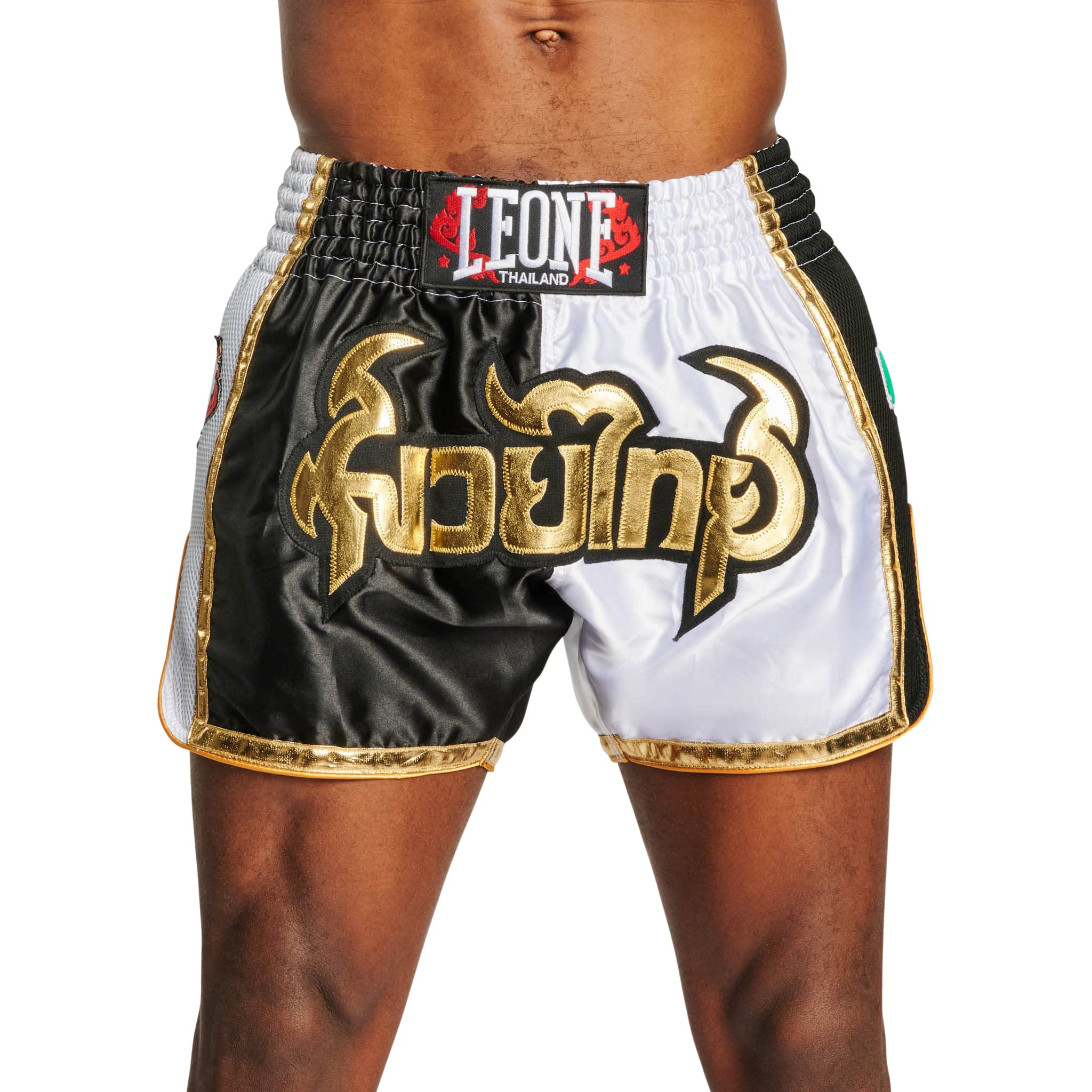 LEONE 1947, Panta Thai SIAM Bianco-Nero/XL, Unisex Adulto - AB875