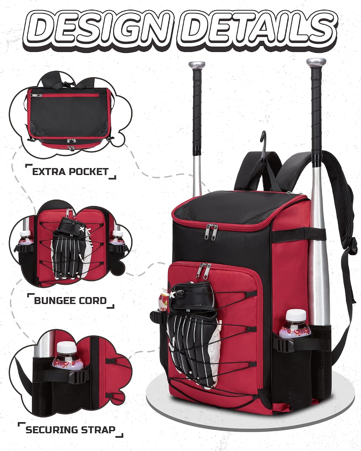 Baseball Softball Gear Bag for Boys Girls Ages 8-12 12-14 14-16 Large Kids Bat Bag Backpack with Ventilated Shoe Compartment Baseball Softball Stuff Supplies for Youth Adult