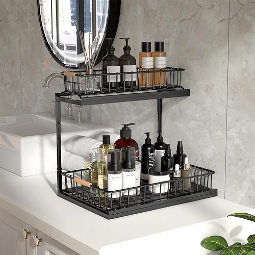 Miniatura 9 de B-Land Estante para secar platos debajo del fregadero, organizador y almacenamiento de acero inoxidable para cocina