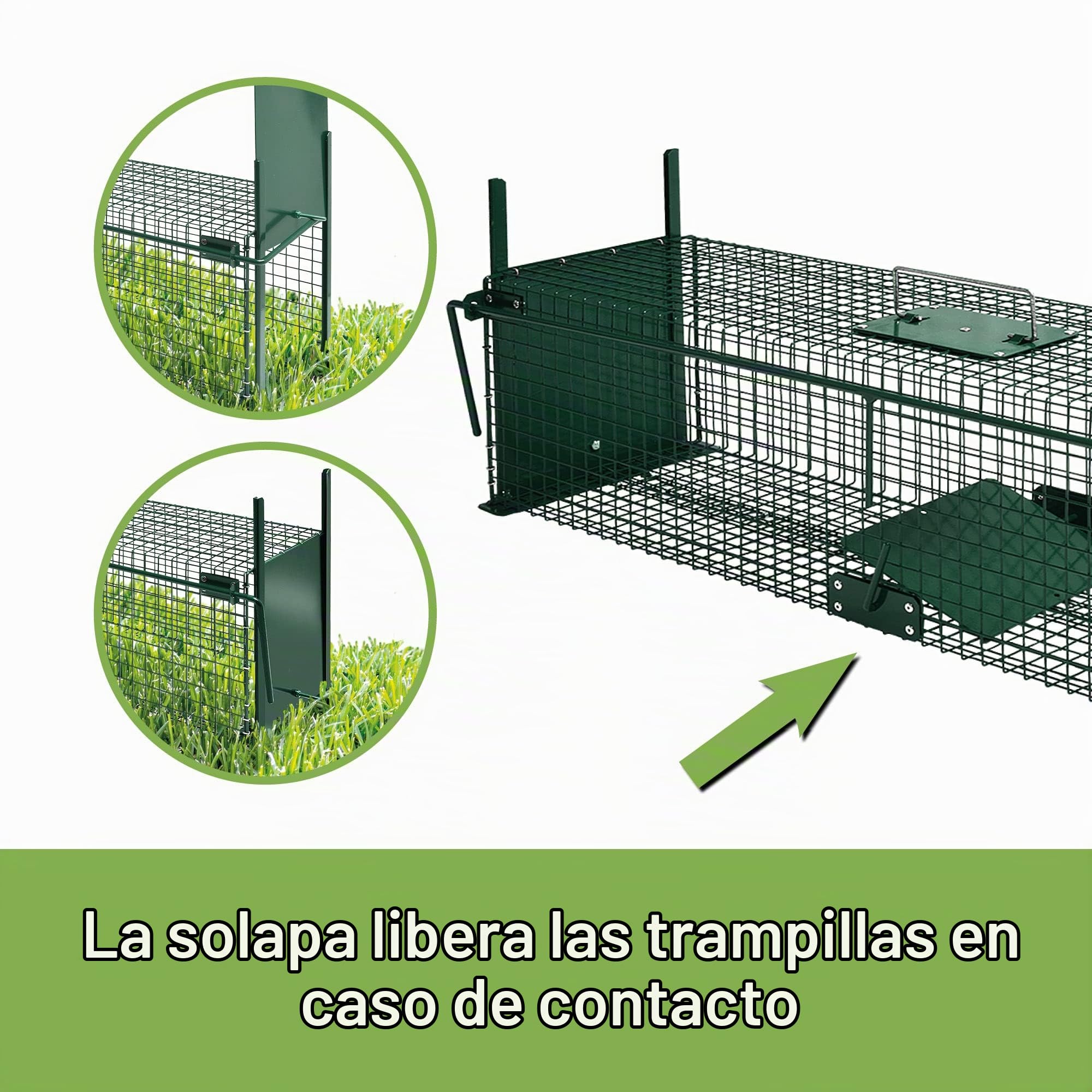 Moorland Trampa Viva XXL para martas con 2 entradas Reutilizable Caja Gatos | 100x25x25cm de animales para zorros estable y respetuosa ratas jaula captura Safe 5007