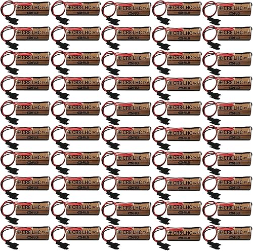 Paquete de 50 batería CR8.LHC de 3 V, 2600 mAh, no recargable, repuesto para Fuji FDK CR8.LHC 17450 con enchufe negro