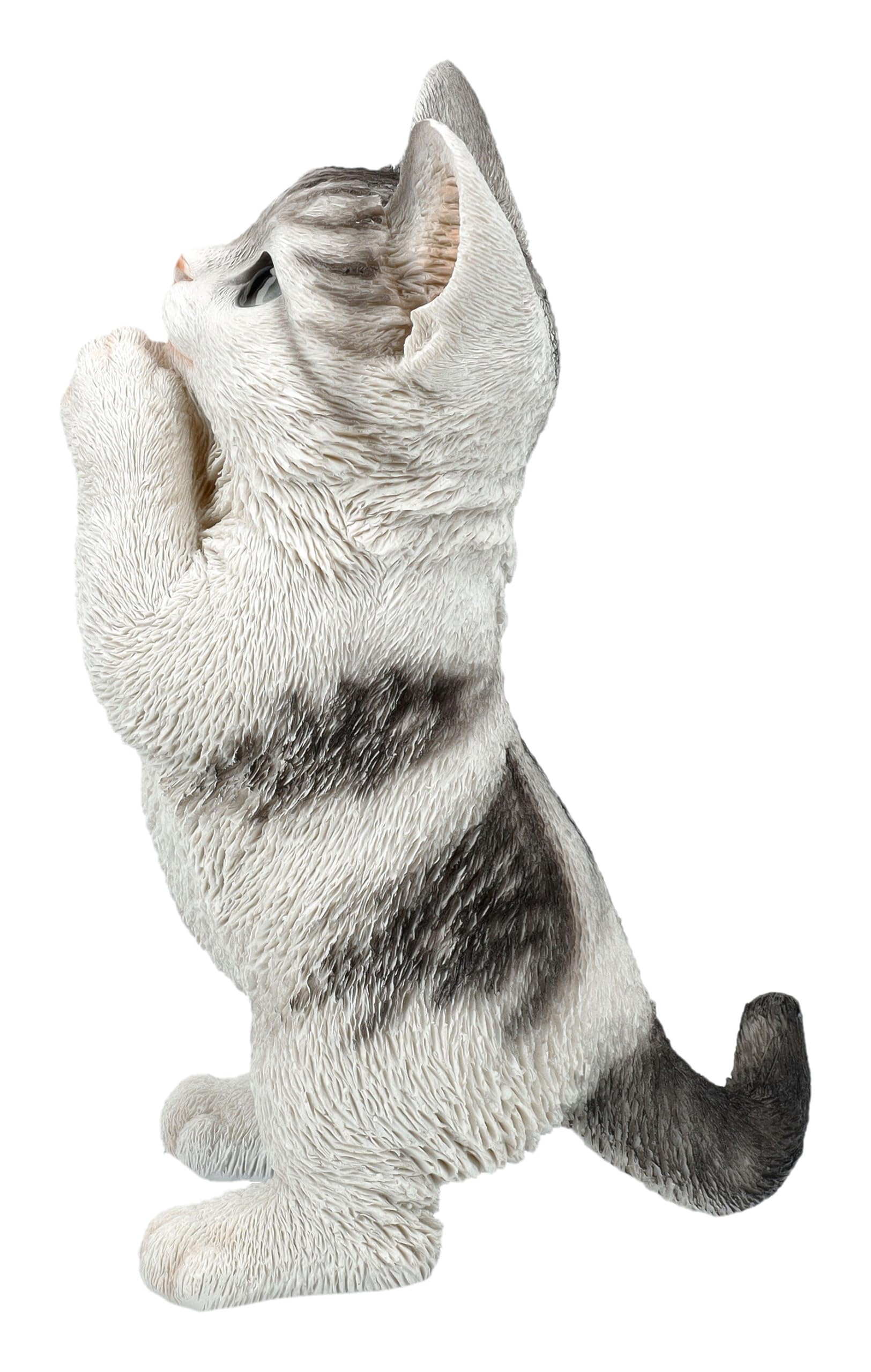 Figuren Shop GmbH Katzenfigur Kitten bettelt – Handbemalte Polyresin Dekofigur von HotAnt, 22,5 cm, wetterfest für Haus & Garten