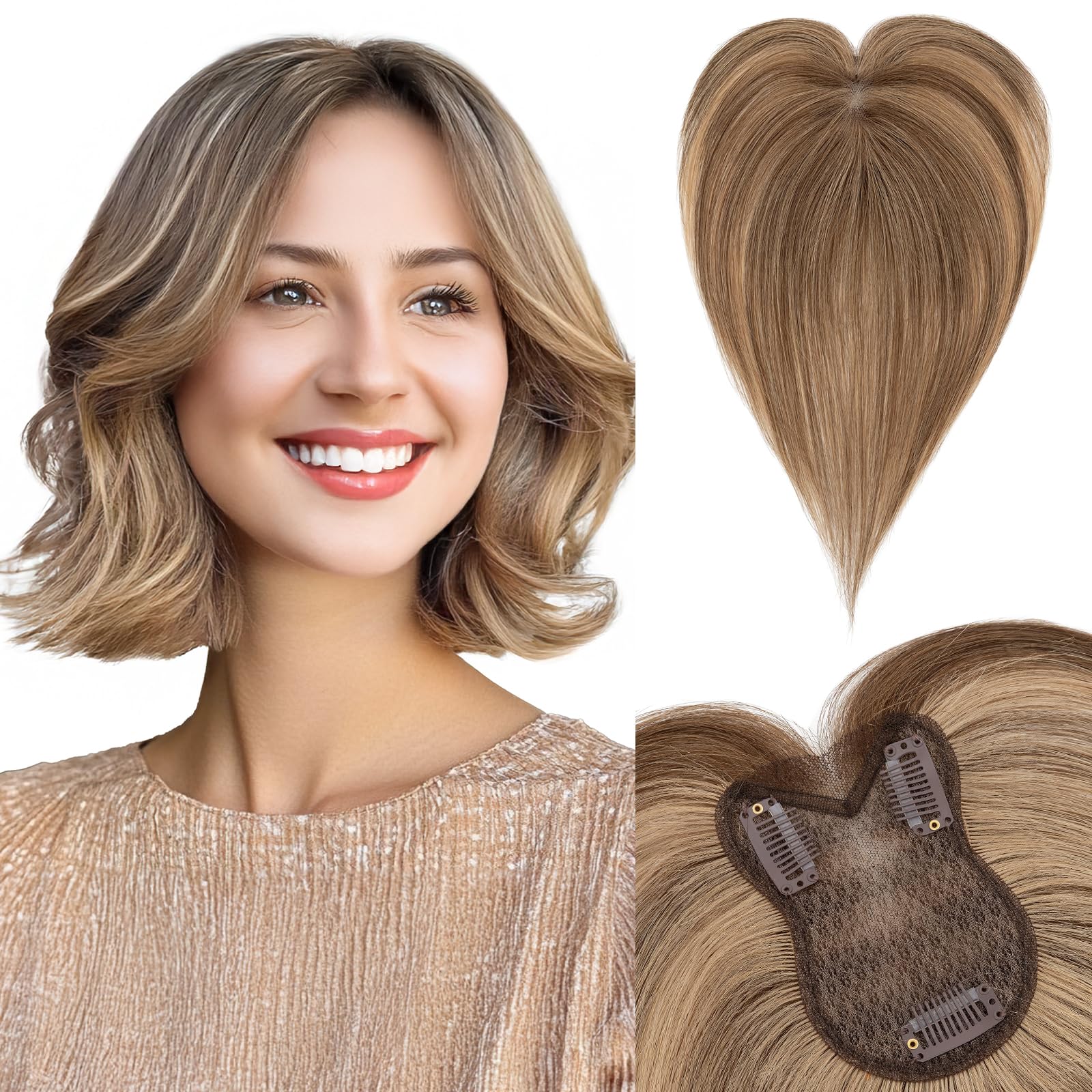 SEGOHAIR Hair Toppers for Women Human Hair 360°3D Coverage Lightweight