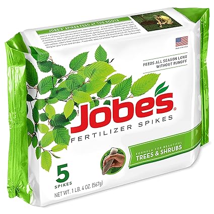 5-Spikes Per Package , N/A : Jobe's Tree Fertilizer Spikes, 16-4-4 Time Release Fertilizer for All Shrubs & Trees, 5 Spikes per Package