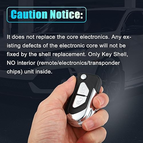 Miniatura 5 de X AUTOHAUX Funda de repuesto para llavero de 2 botones sin llave para Citroen DS3 2009-2020 para Citroen DS4 2011-2018 con cuchilla