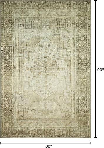 Miniatura 2 de Loloi Magnolia Home de Joanna Gaines, Colección Banks BAN-06 NaturalGranito 5'-0" x 7'-6", 0.13" de altura de pelo, lavable a máquina, alfombra de