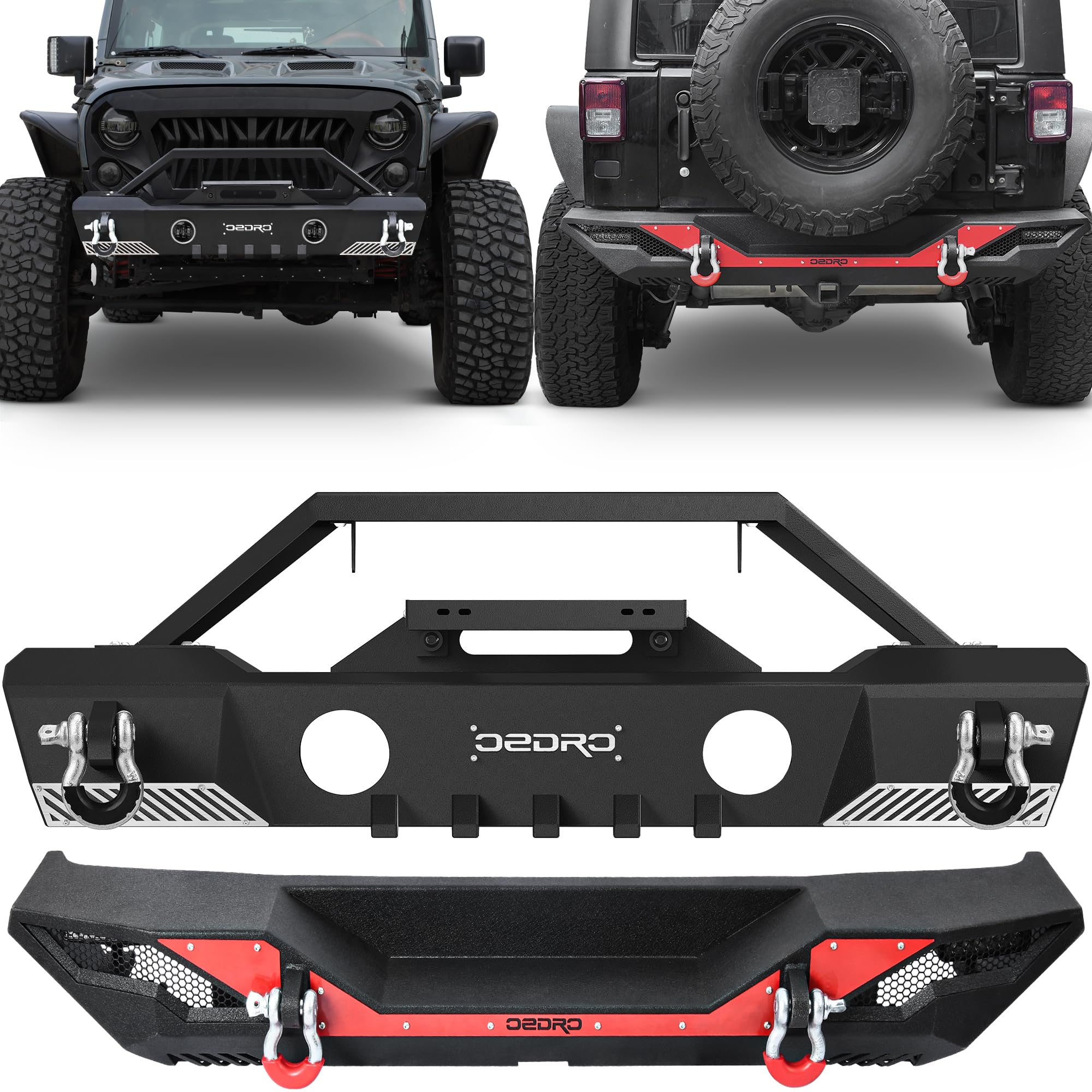 Snapklik.com : OEDRO Stubby Front And Rear Bumper Fit 2007-2018 Jeep ...